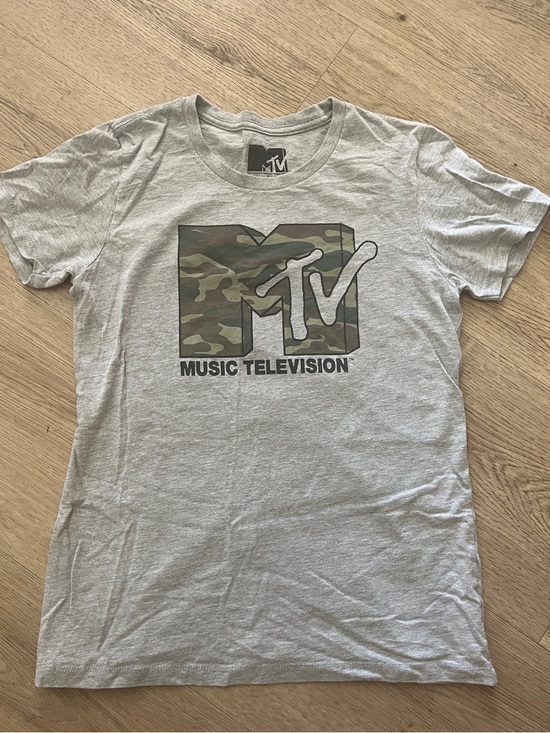 MTV Tops - MTV Gray Tee with Camouflage Logo